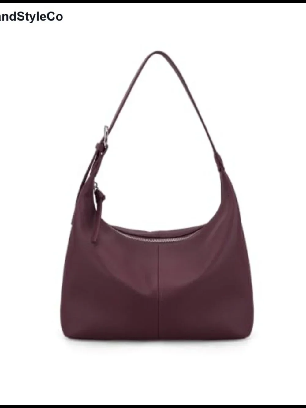 Genuine Pebbled Leather Slouchy Hobo Shoulder Bag for Women